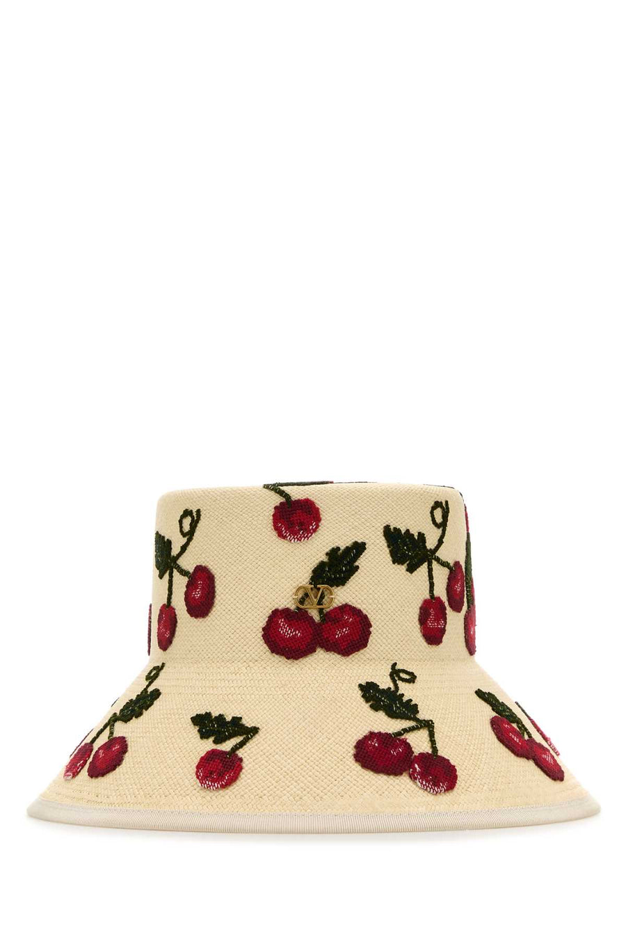 Valentino Garavani Vlogo 100% Straw bucket hat in beige