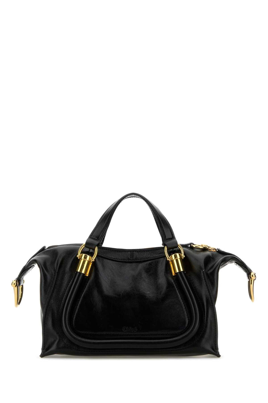 Chloé Exterior: 100% Calf Lining: 54% Cotton 46% Linen Finishing: Golden metal shoulder bag in black