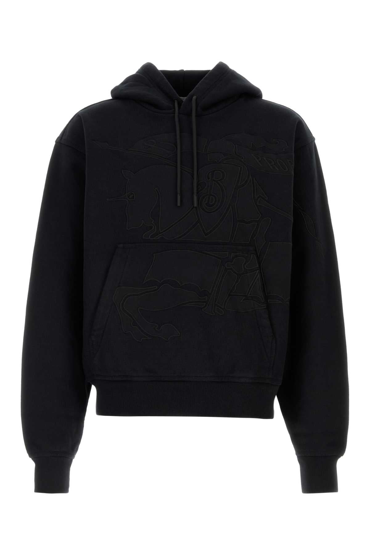 Black Cotton Blend Sweatshirt Exterior: Polyester Felpe