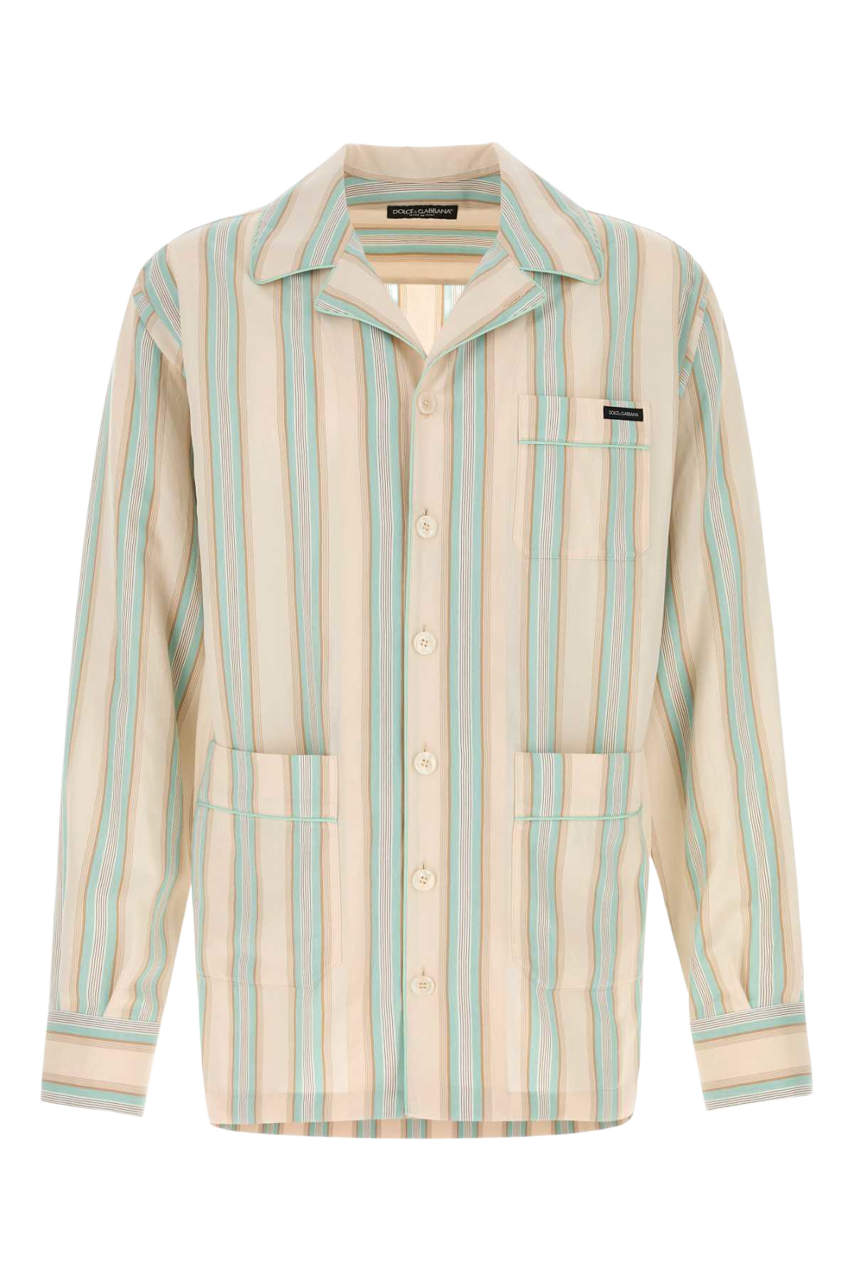 Embroidered Jersey Shirt Rigato Exterior: Viscose Nylon Silk Camicie