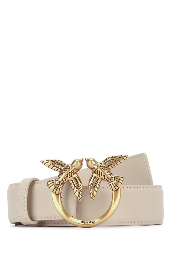 Pinko Berry 100% Leather belt in beige