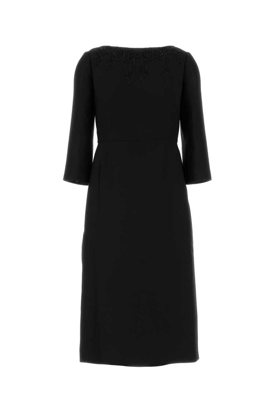 Valentino Garavani Nero Exterior: 65% Virgin wool 35% Silk; Lining: 91% Silk 9% Elastane dress in black