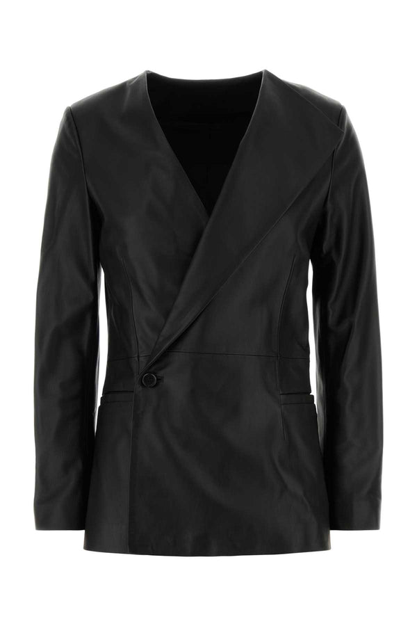 Loulou De Saison Exterior: 100% Leather jacket in black