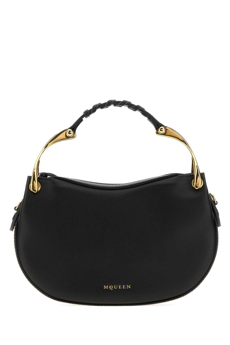 Alexander McQueen Exterior: 100% Calf shoulder bag in black
