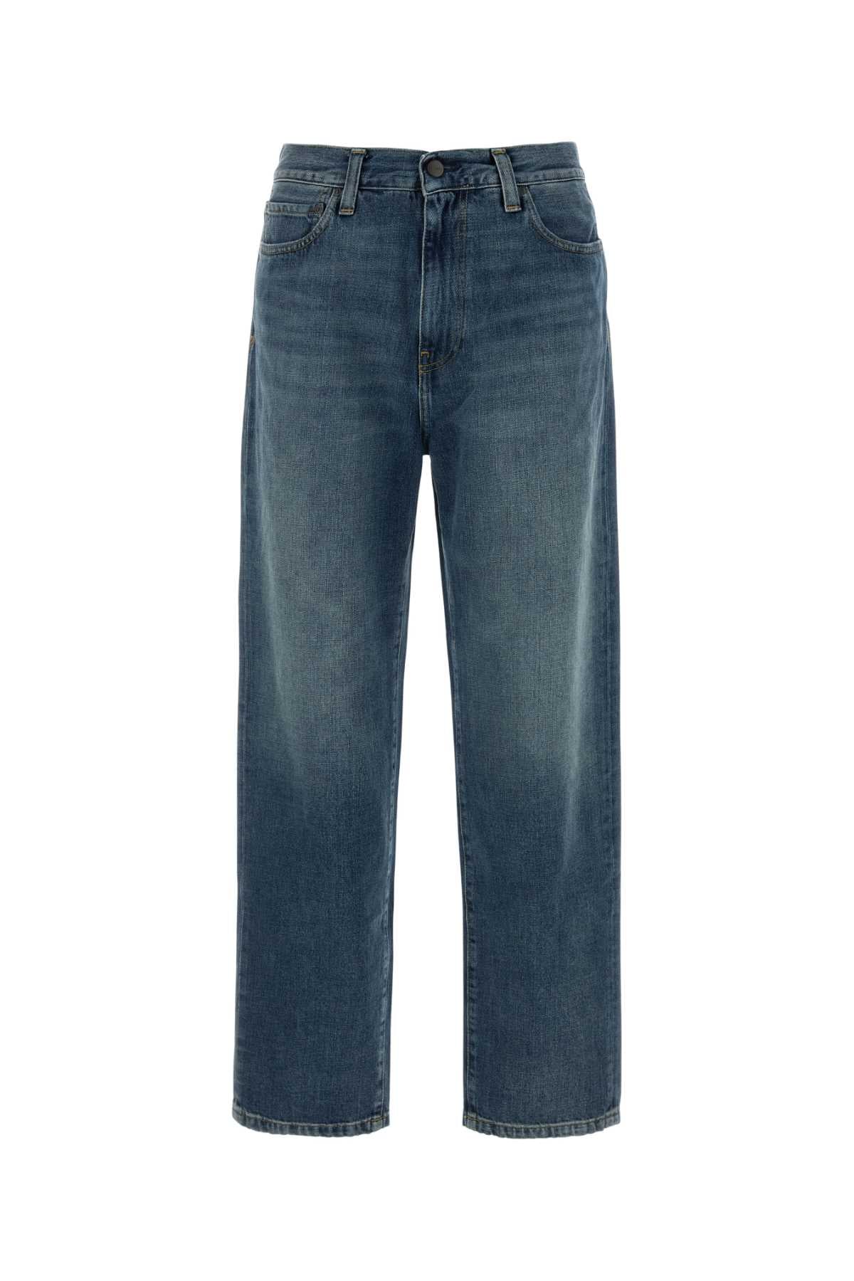 Bluedarkusedwash Exterior: Cotton Pantaloni