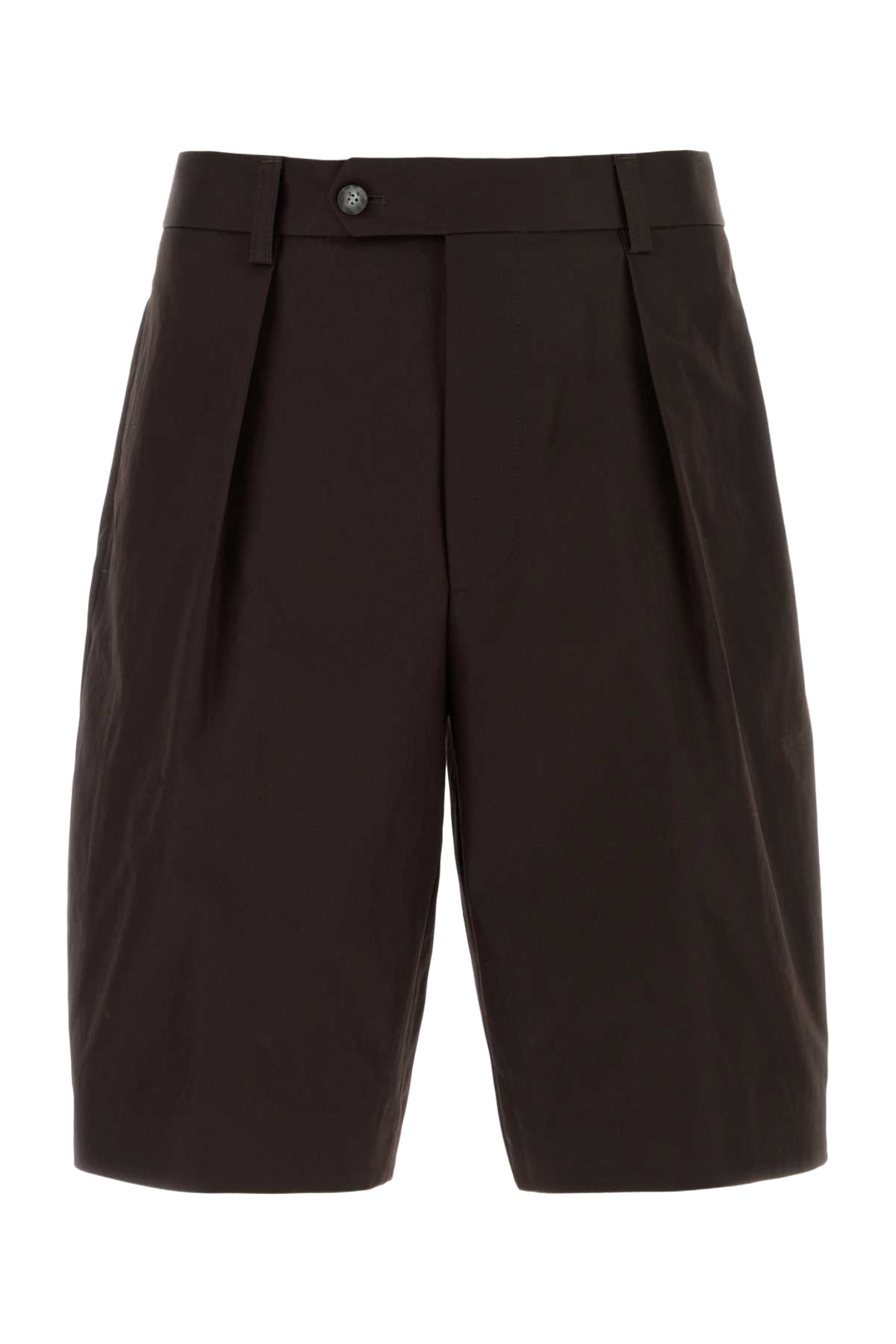 Black Cotton Bermuda Shorts Mediumbrown Exterior
