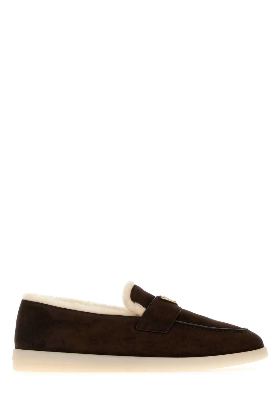 Prada Tropez 100% Vitello (calf leather) loafer in brown