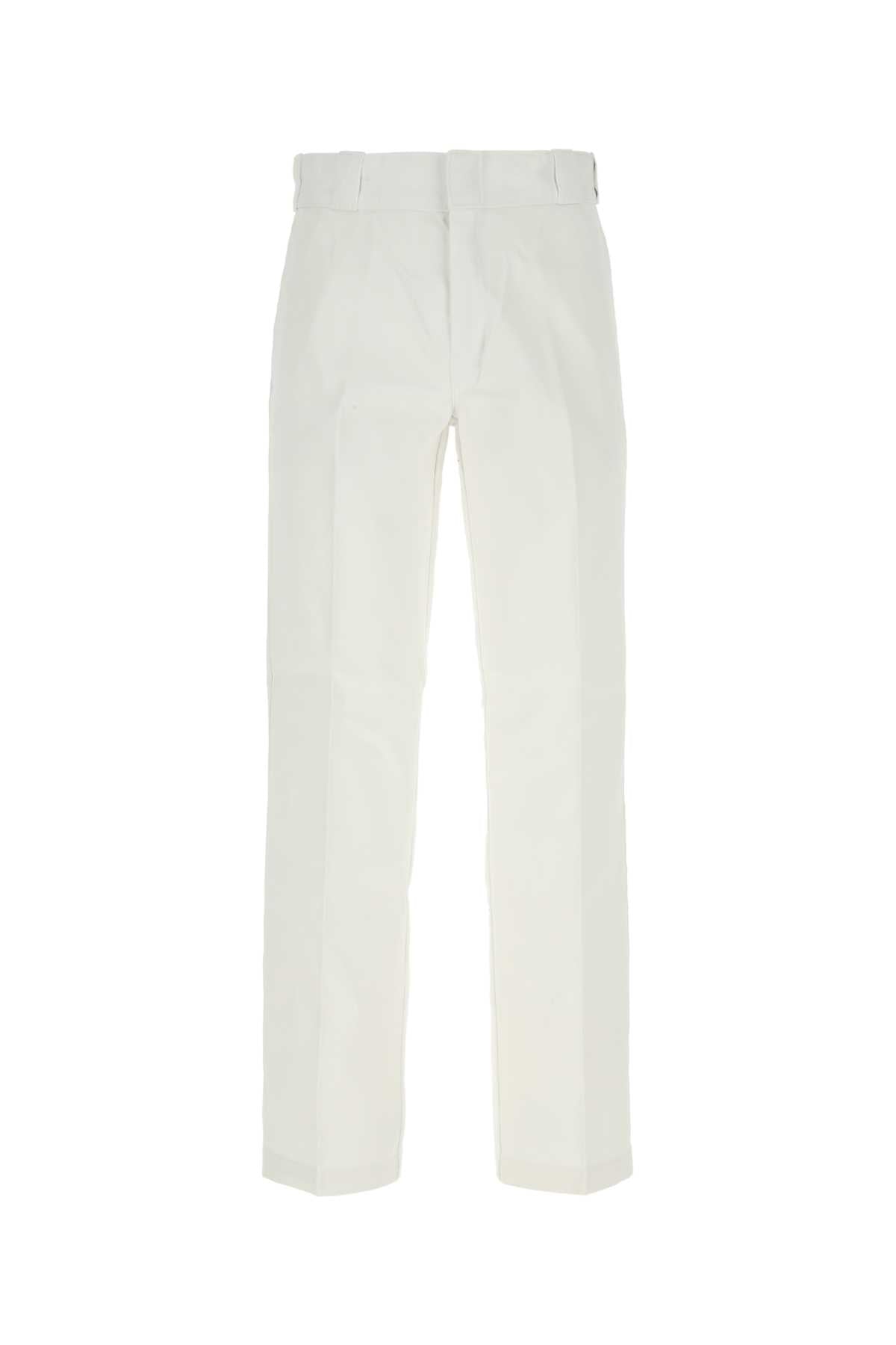 White Polyester Blend Pant Whx1 Exterior: Cotton Pantaloni