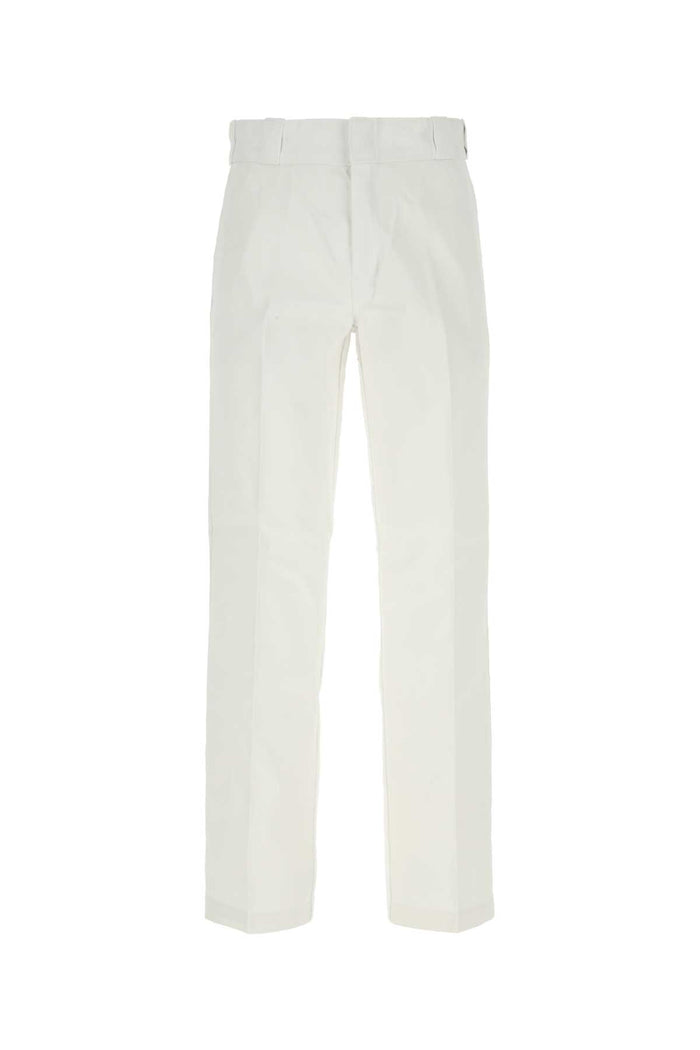 White Polyester Blend Pant Whx1 Exterior: Cotton Pantaloni