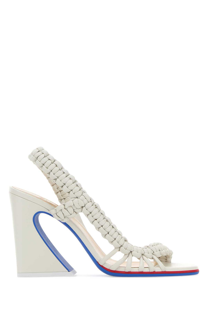 White Leather Fendi Arc Sandals Artiq.whit+rosso Blu Sandali