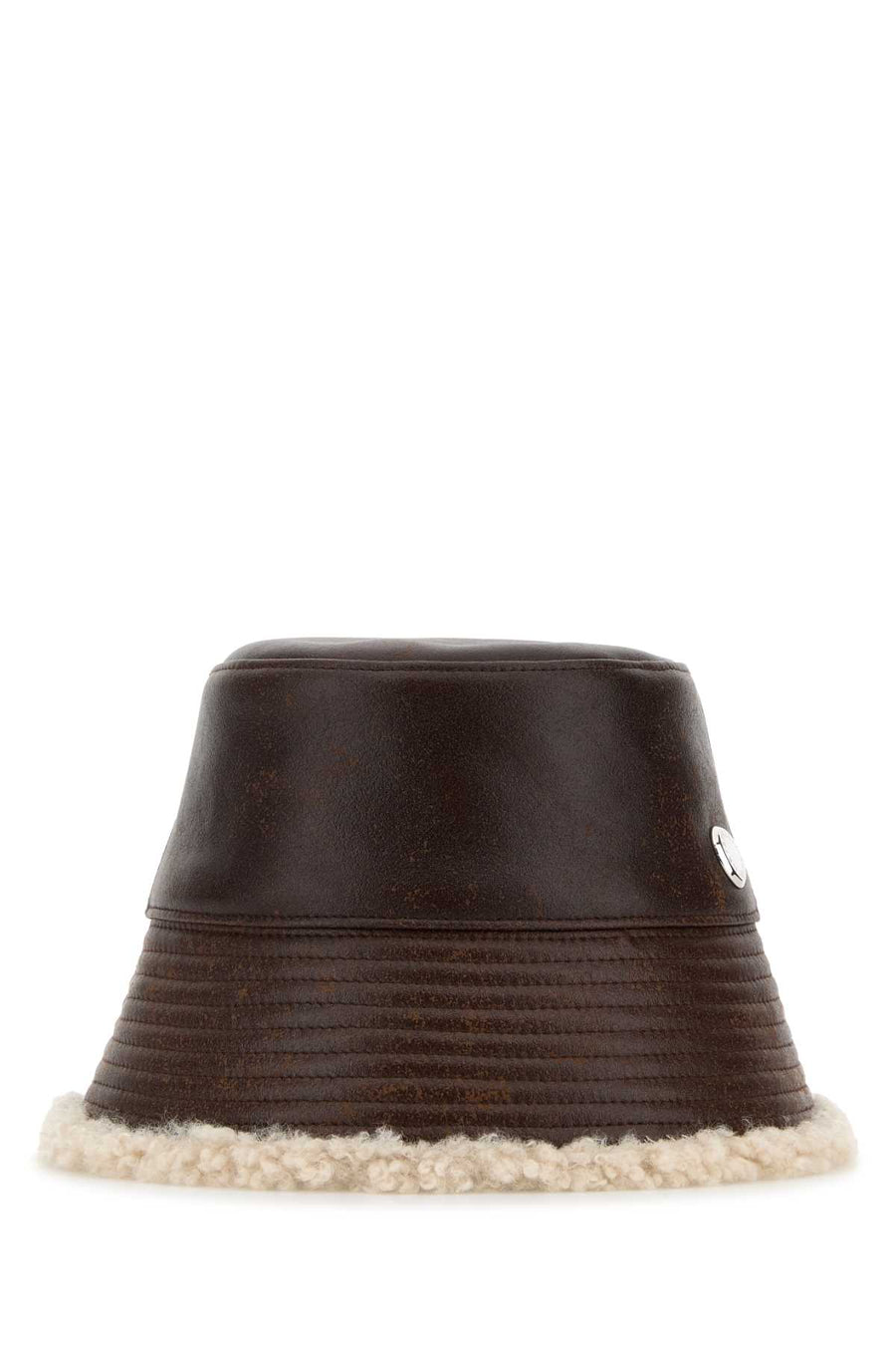 Brown Synthetic Leather Bucket Hat Espresso Cappelli