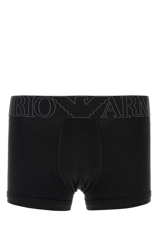 Emporio Armani Logo 95% Cotton 5% Elastane boxer brief in black