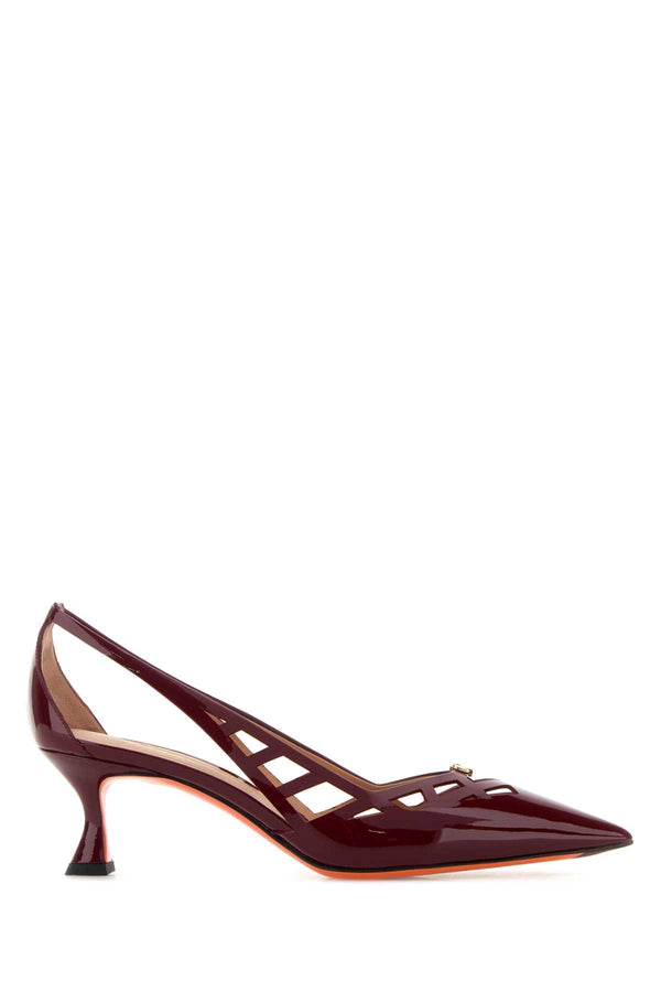 Santoni Exterior: 100% Leather. Interior: 100% Leather. Sole: Leather pump in burgundy