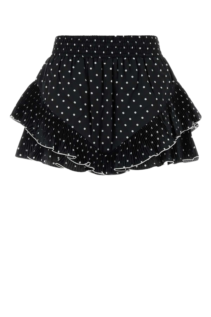 Printed Twill Mini Skirt Black Gonne