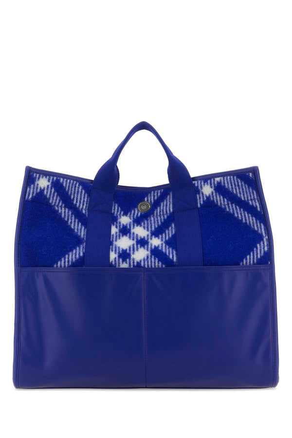 Burberry Exterior: 100% Wool tote bag in blue