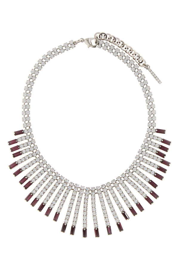 Embellished Metal Necklace Crypurplesilver Collane