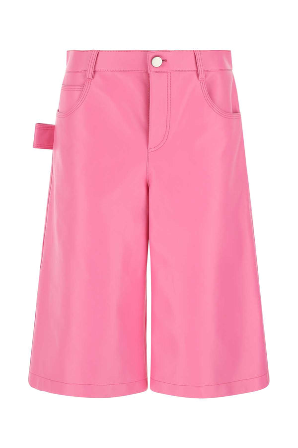 Bottega Veneta 100% Lamb leather bermuda shorts in pink