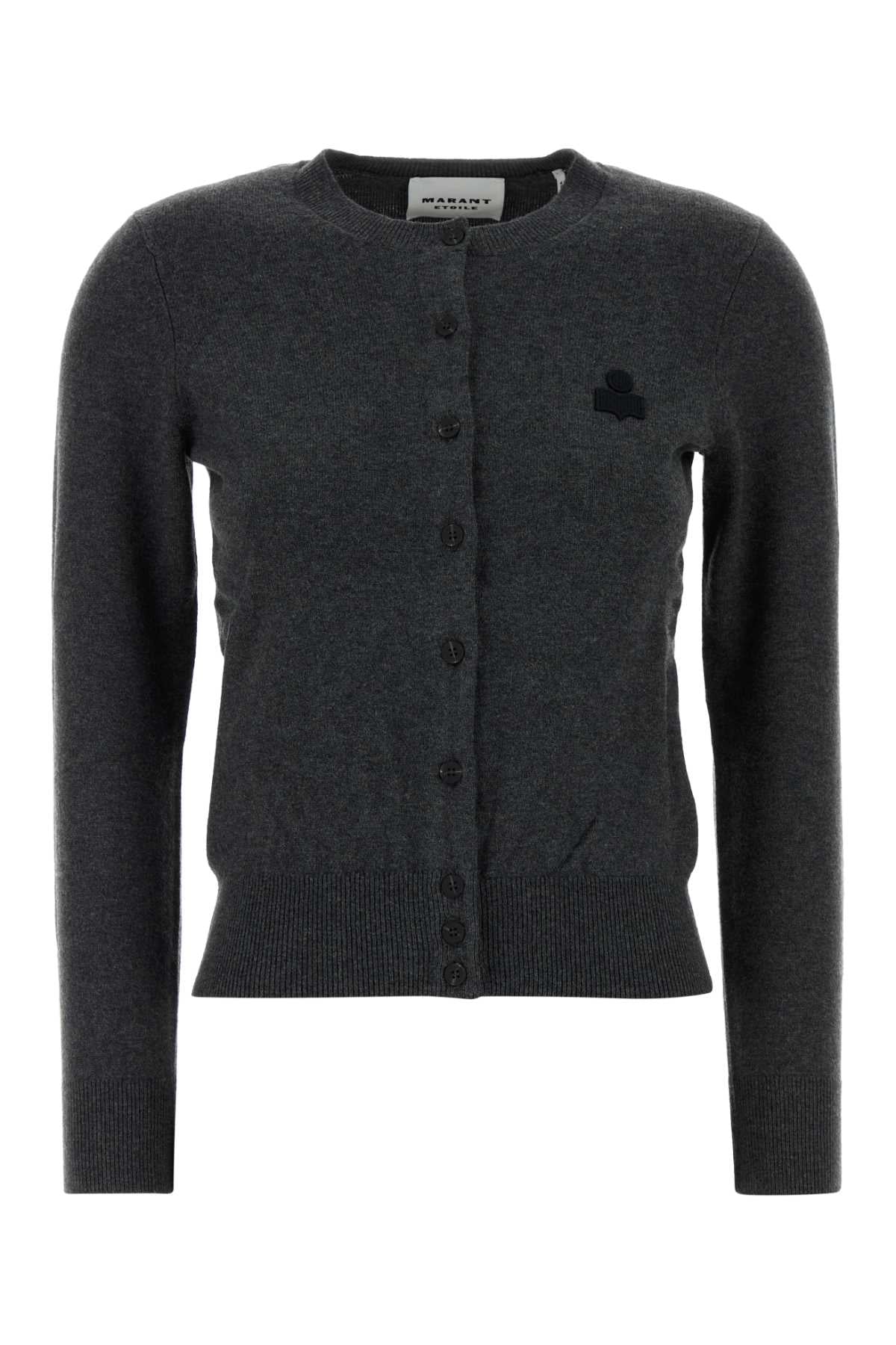 Charcoal Cotton Blend Mona Cardigan Anthracite Maglieria
