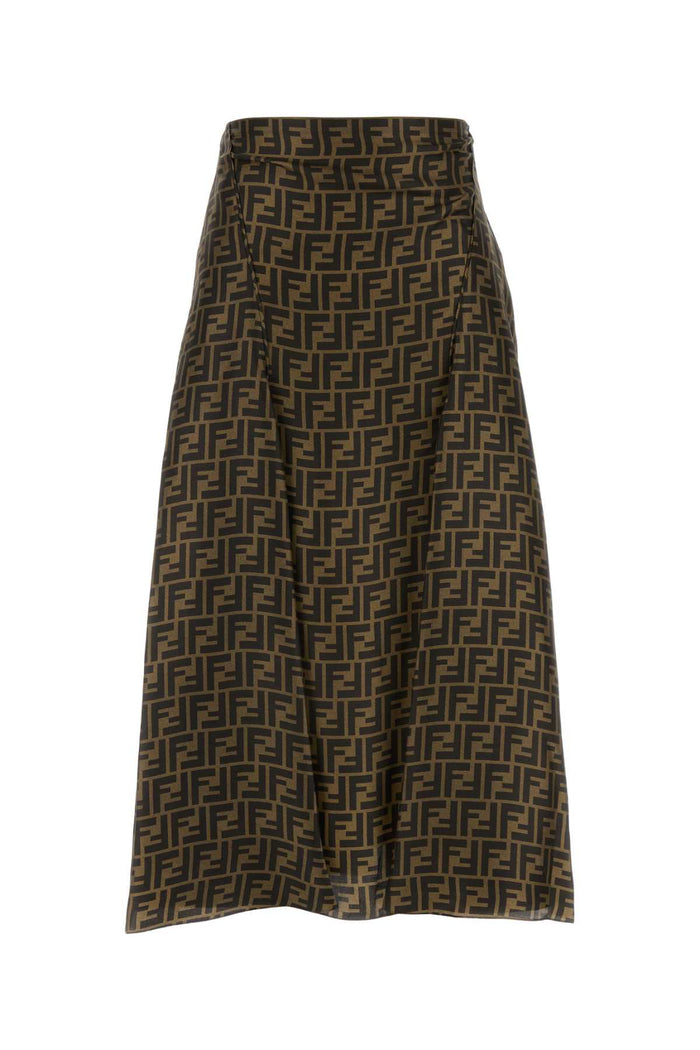 Embroidered Silk Skirt Fangotabacco Exterior: Gonne