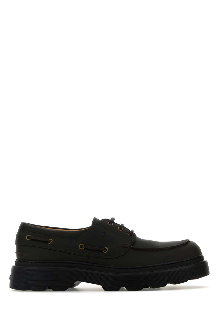 Black Leather Loafers Palissandro Mocassini