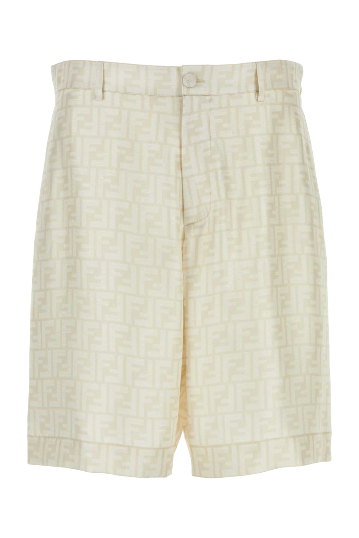 Embroidered Silk Bermuda Shorts Naturalenaturale Exterior: Lining: Cupro