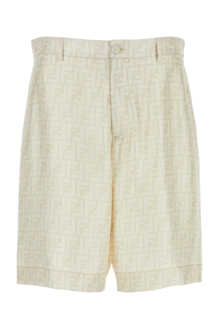 Embroidered Silk Bermuda Shorts Naturalenaturale Exterior: Lining: Cupro