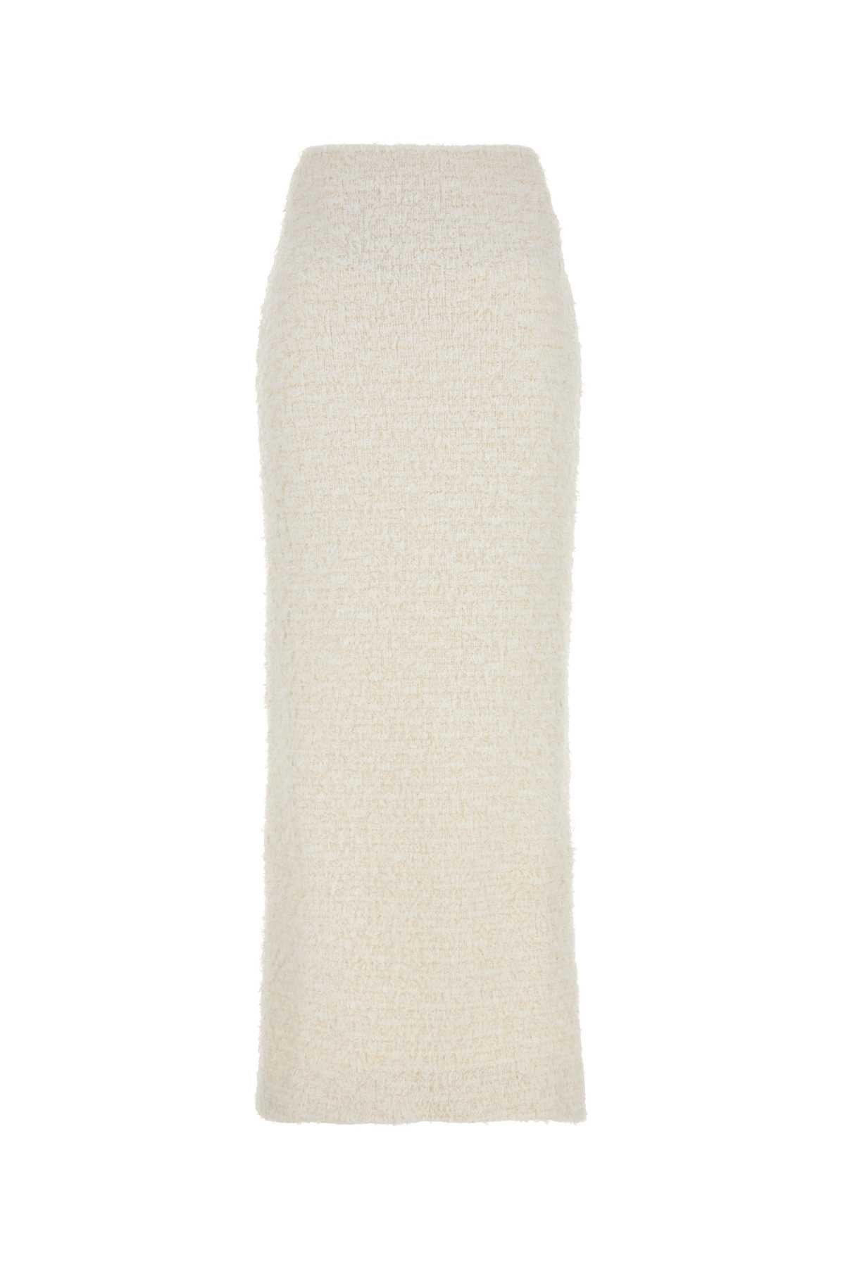 White Stretch Bouclã¨ Skirt Gonne