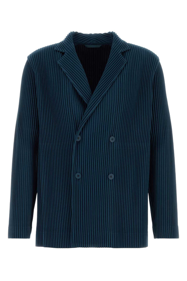 Homme Plisse' Issey Miyake Pleats Exterior: 100% Polyester. Lining: 100% Polyester blazer in navy