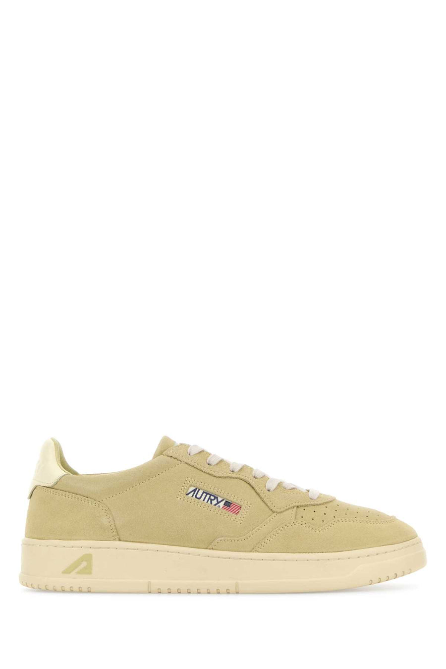 Autry Exterior: Suede/Leather; Interior: Leather; Sole: Rubber sneaker in green