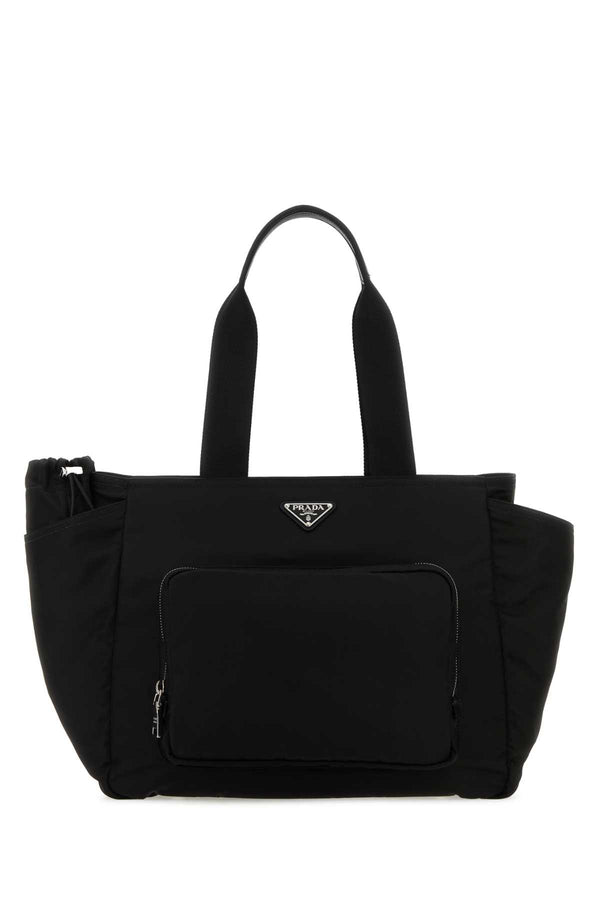 Prada 100% recycled polyamide tote bag in black