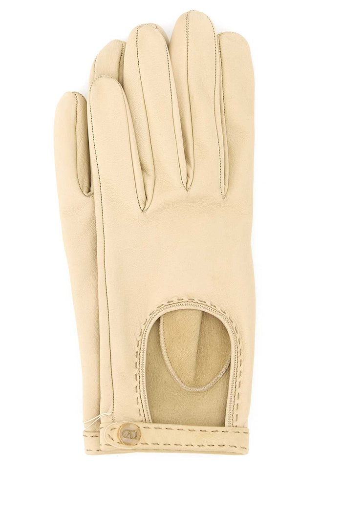 Ivory Leather Gloves Butterwhitebeigeoro Exterior: Lamb Guanti