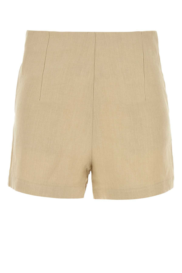 Le Kasha 100% Organic linen bermuda shorts in beige