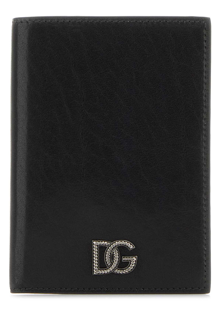 Dolce & Gabbana 100% Calf leather passport wallet in black