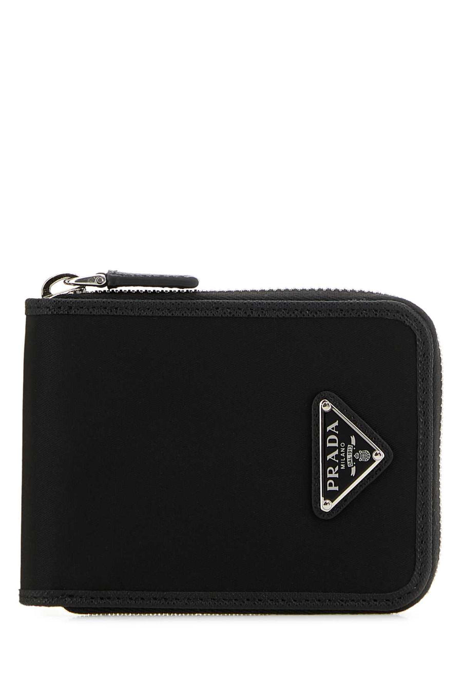 Prada Lampo Exterior: 100% Fabric wallet in black