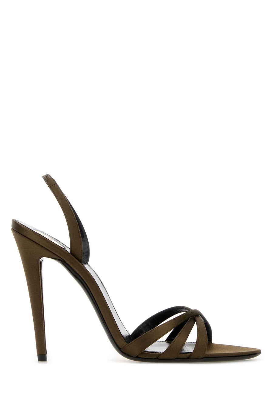Saint Laurent Exterior: 100% Fabric heel sandal in green