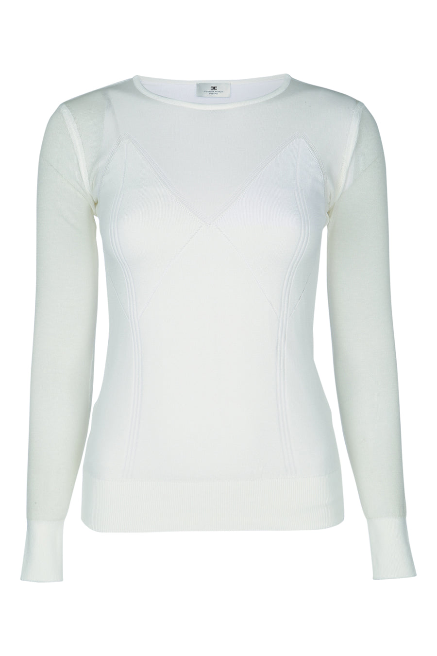 Elisabetta Franchi Tricot 55% Viscose sweater in white