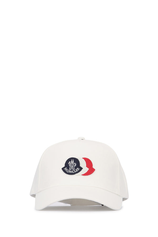 Moncler Jr BASEBALL 100% cotton baseball cap in white