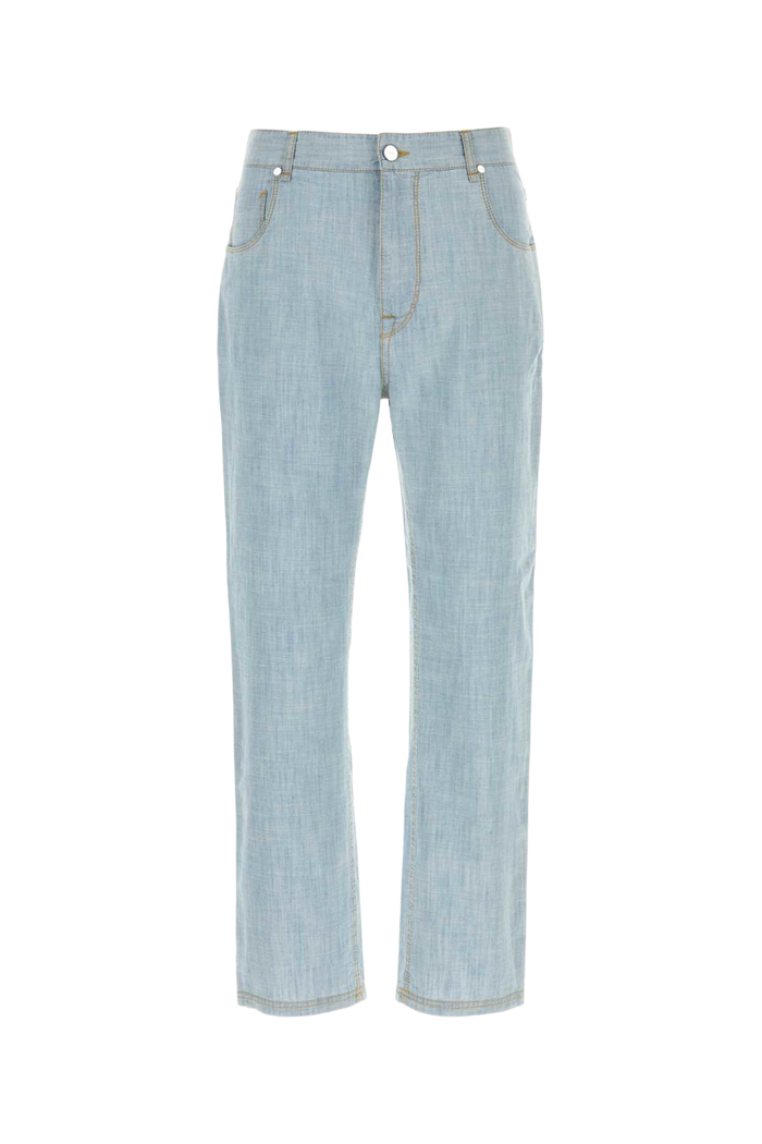 Denim Jeans Blu Chiaro Exterior: Cotton