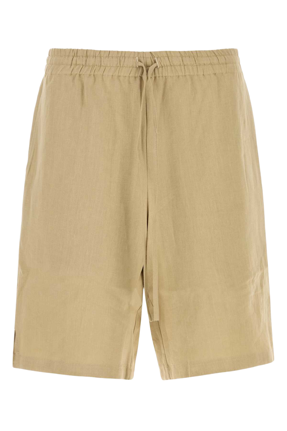 Beige Linen Bermuda Shorts Dune Exterior