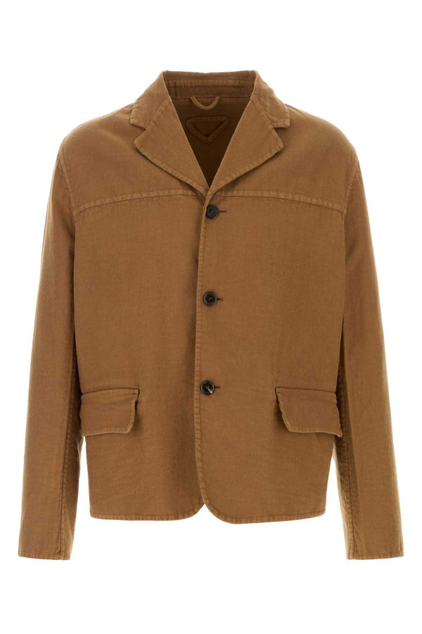 Prada Monopetto 100% Cotton blazer in beige
