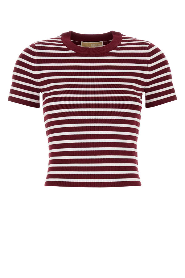 Michael By Michael Kors Crew 67% Recycled Viscose t-shirt in burgundy
