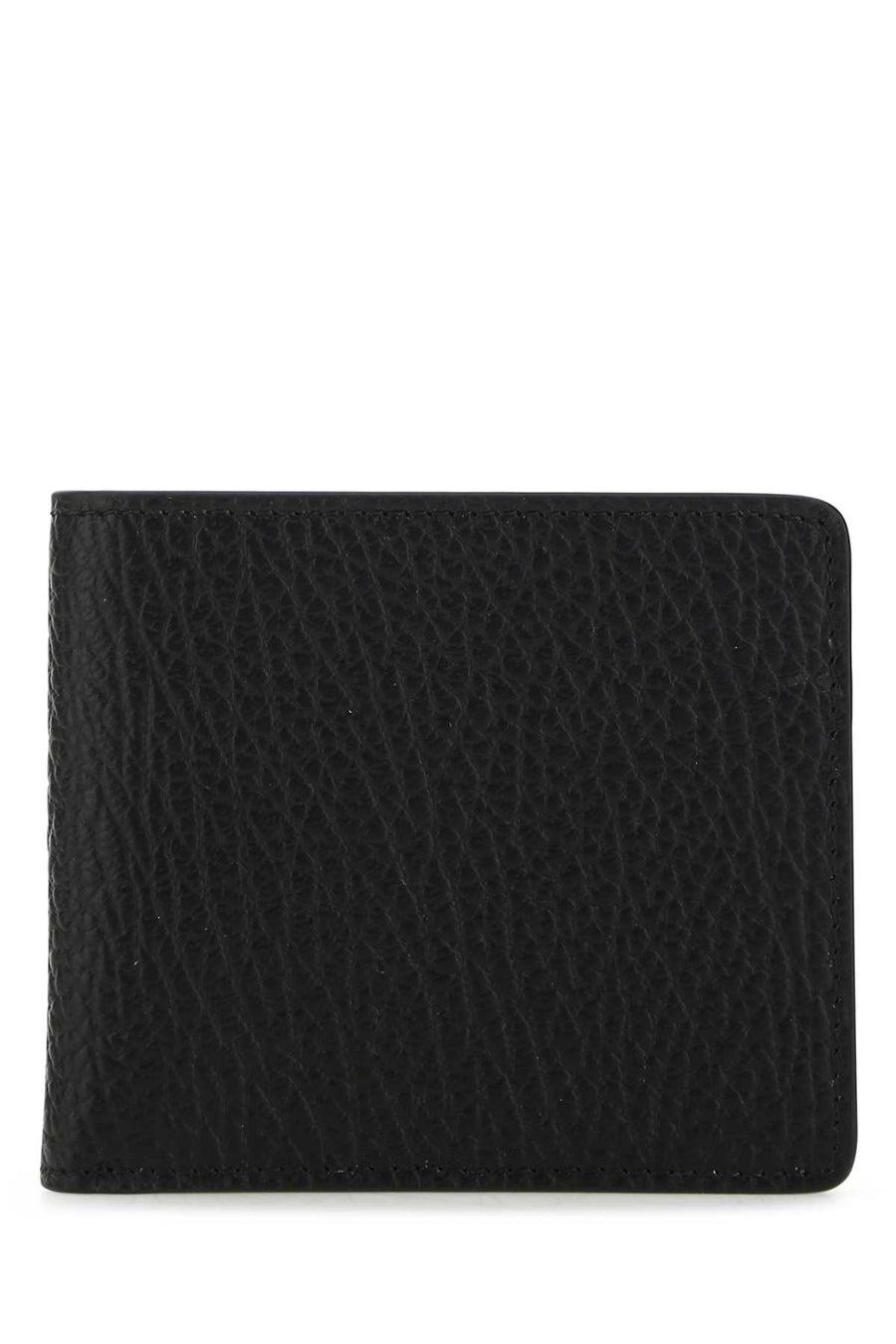 Black Leather Wallet T8013 Exterior: Bovine Portafogli