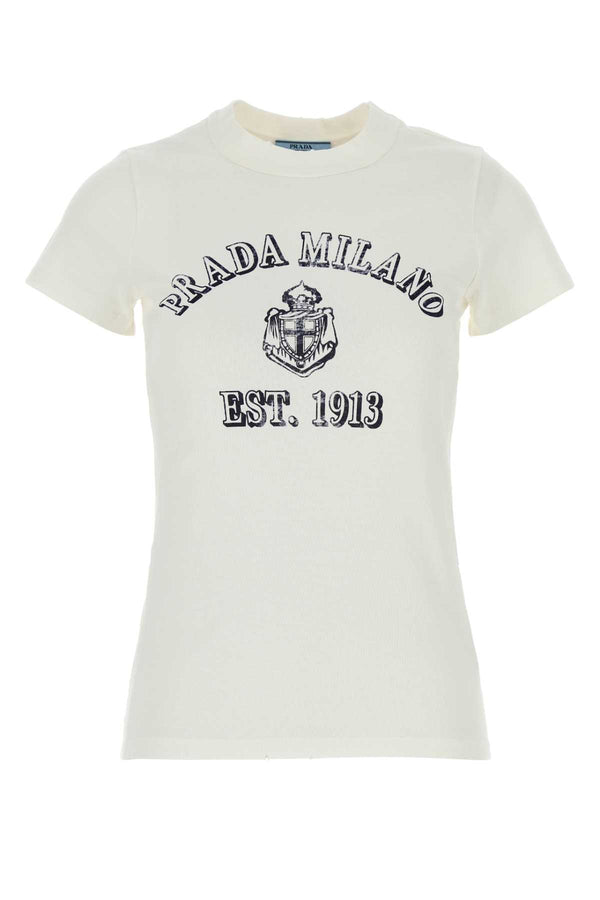 Prada 100% Cotton t-shirt in white