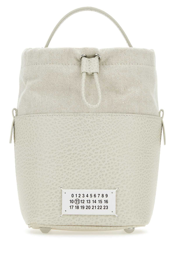 Chalk Leather And Canvas Mini 5ac Bucket Bag H9677 Borse A Secchiello
