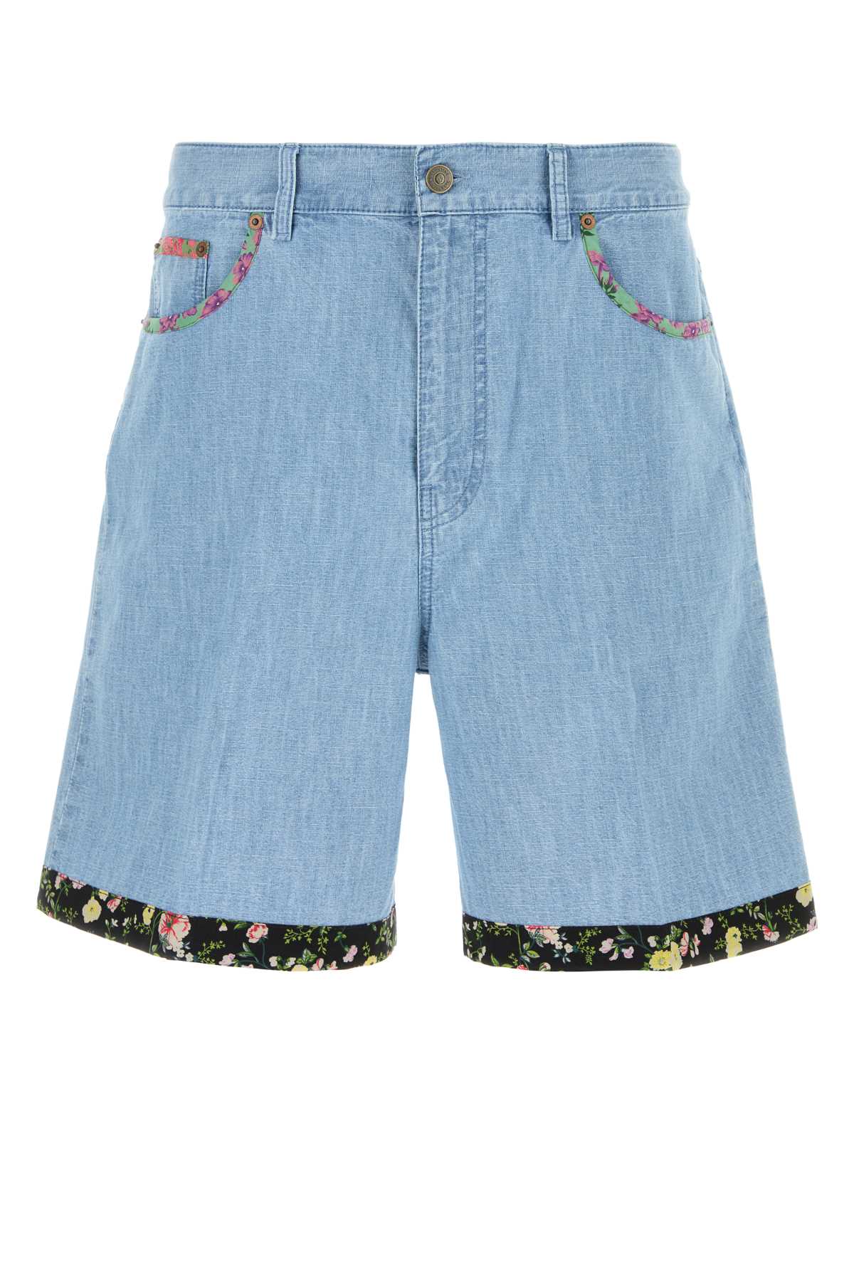 Denim Bermuda Shorts Denimblulavchiaro Exterior: Cotton
