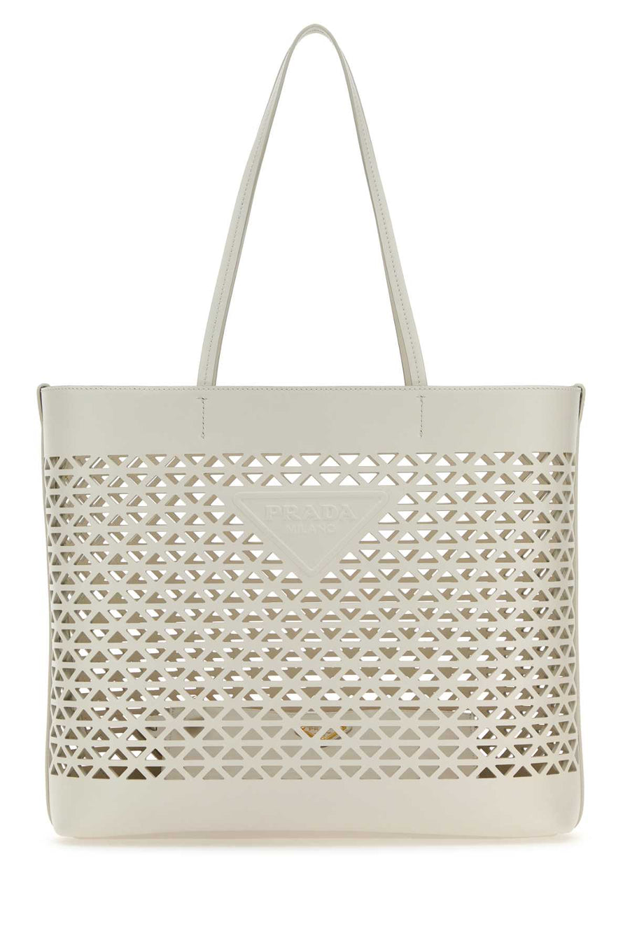 Prada 100% Leather tote bag in white