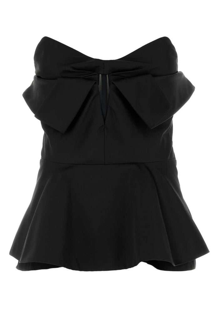 Black Satin Top Bustier Corset Maglie