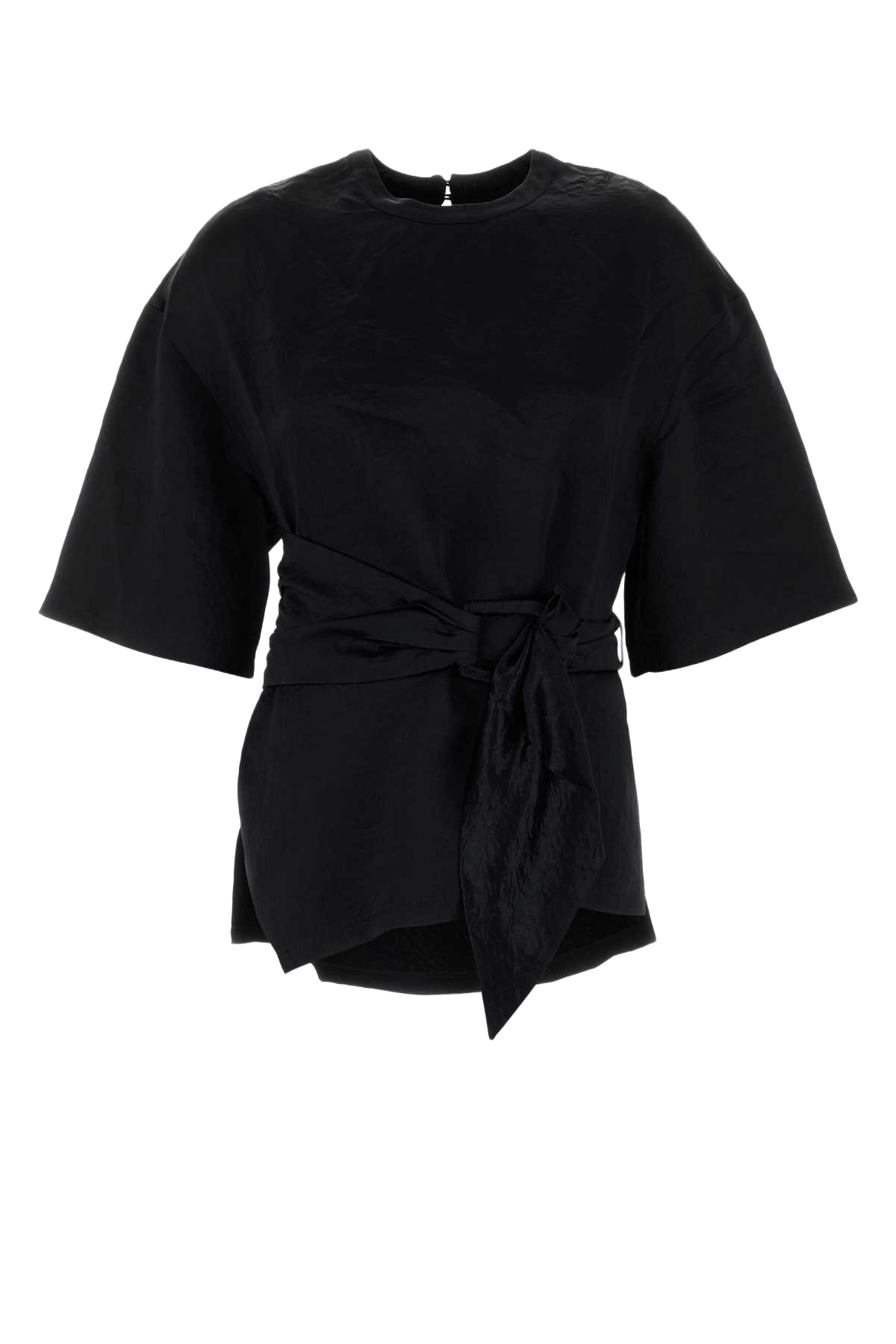 Black Satin Besia T-Shirt Exterior: Acetate