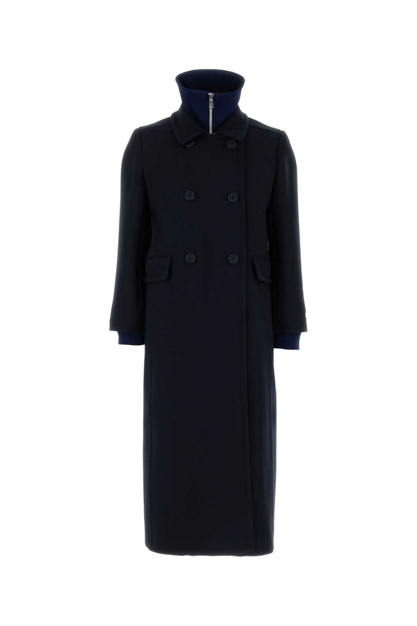 Prada Exterior: 100% Virgin wool coat in navy