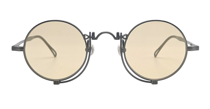 10601h - Shiny Silver Cafe Brown Titanium Sunglasses